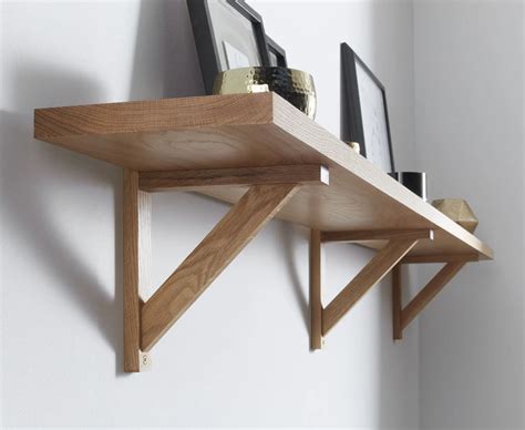 solid oak shelves with brackets